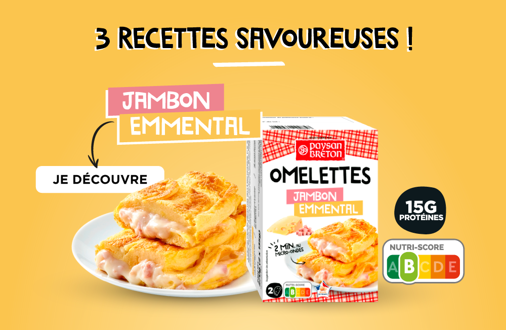 omelettes gourmandes jambon fromage paysan breton