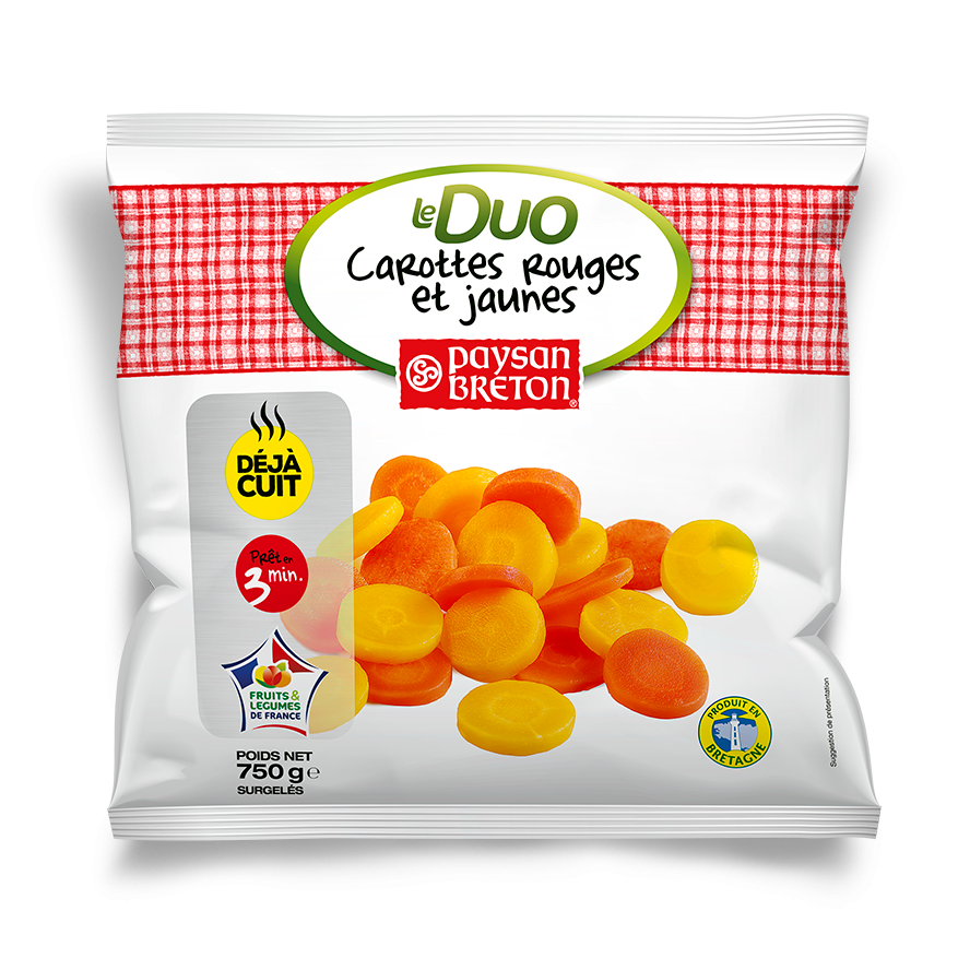 Duo de carottes rouges et jaunes