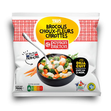 Trio brocolis choux fleurs carottes paysan breton