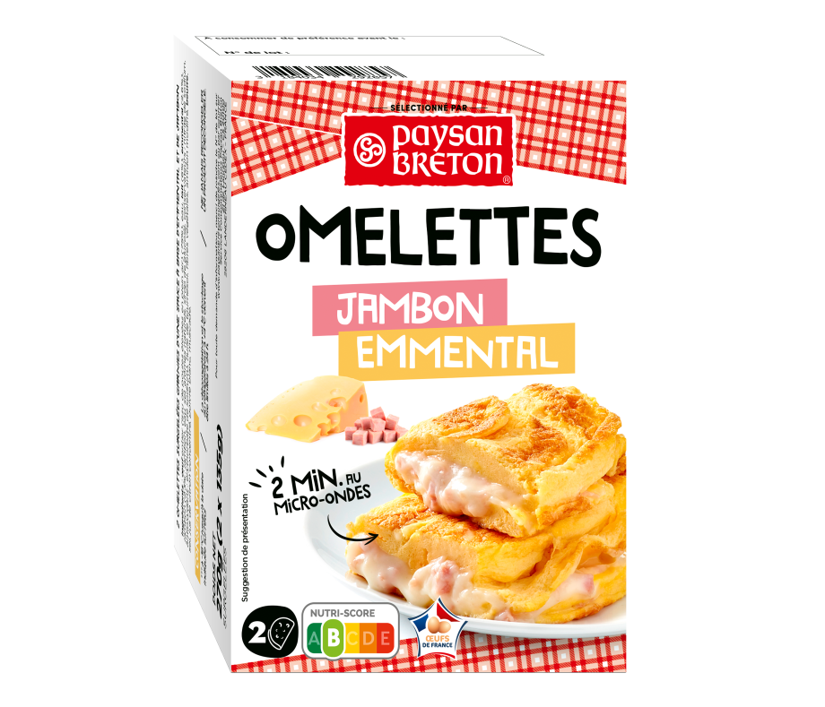 Omelettes individuelles au jambon et à l'emmental - Paysan Breton